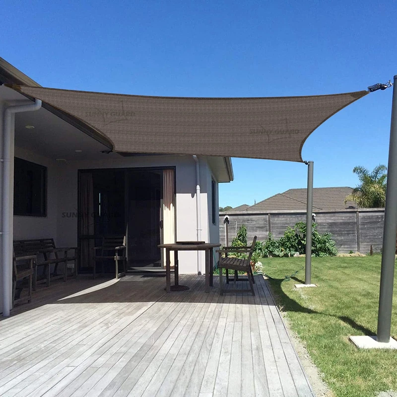SUNNY GUARD Sun Shade Sail Rectangle Brown UV Block for Backyard Patio Garden Outdoor Activities and Facilities (We Make Custom Sizes)