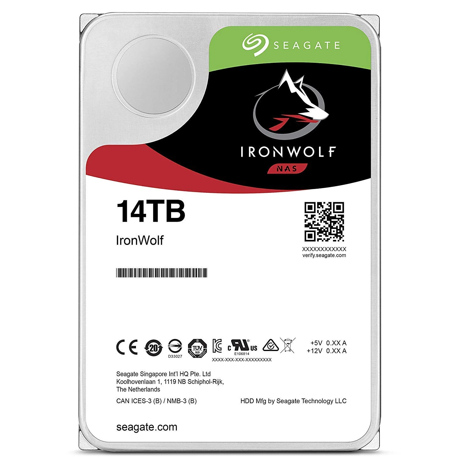 Seagate IronWolf 14TB NAS Internal Hard Drive HDD – 3.5 Inch SATA 6Gb/s 7200 RPM 256MB Cache for RAID Network Attached Storage (ST14000VN0008)