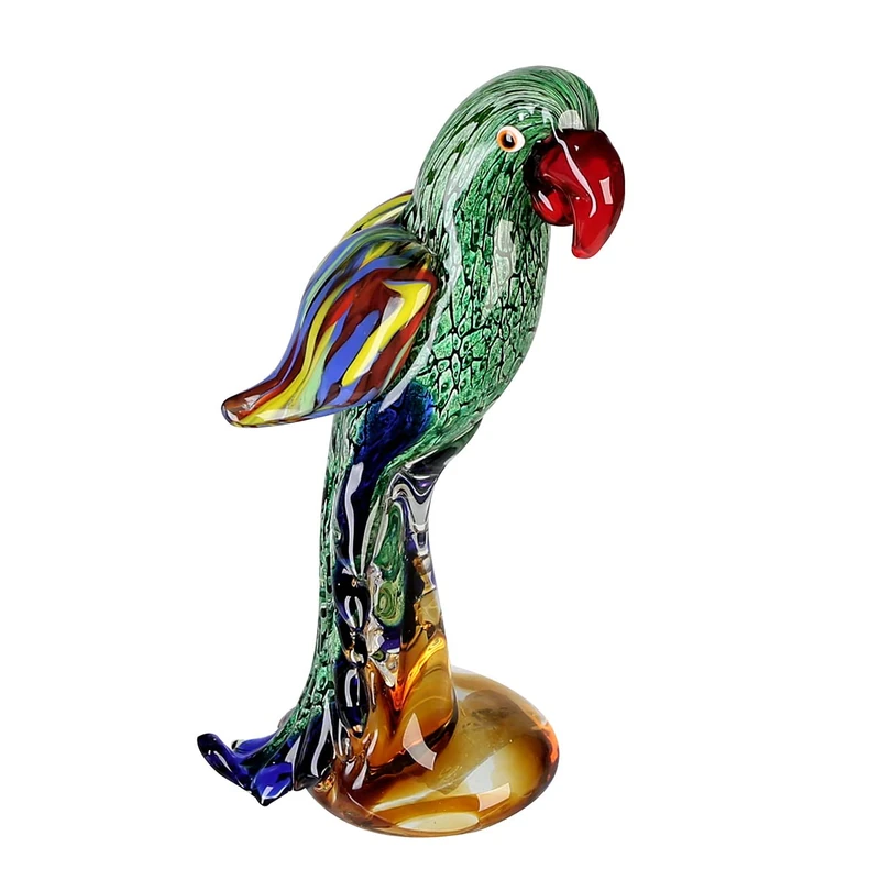 Casablanca - Sculpture - Parrot - Glass - Green/Red/Blue - Height 28 cm - Image 1