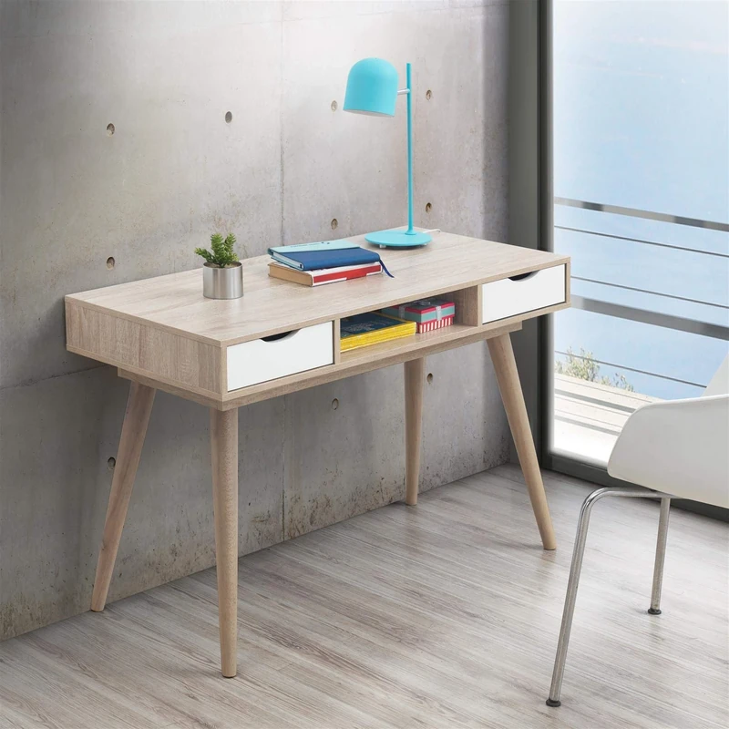 Timber Art Design UK TAD144 - Scandinavian Laptop Computer Desk Office Furniture Retro Nordic Table White