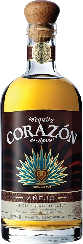 Corazón Añejo Tequila, 70cl, 40% ABV, 100% Blue Weber Agave Tequila, Distilled in the Highlands of Jalisco in Mexico, Award-Winning, Ideal with Sweet Desserts, Gift Idea - Image 1