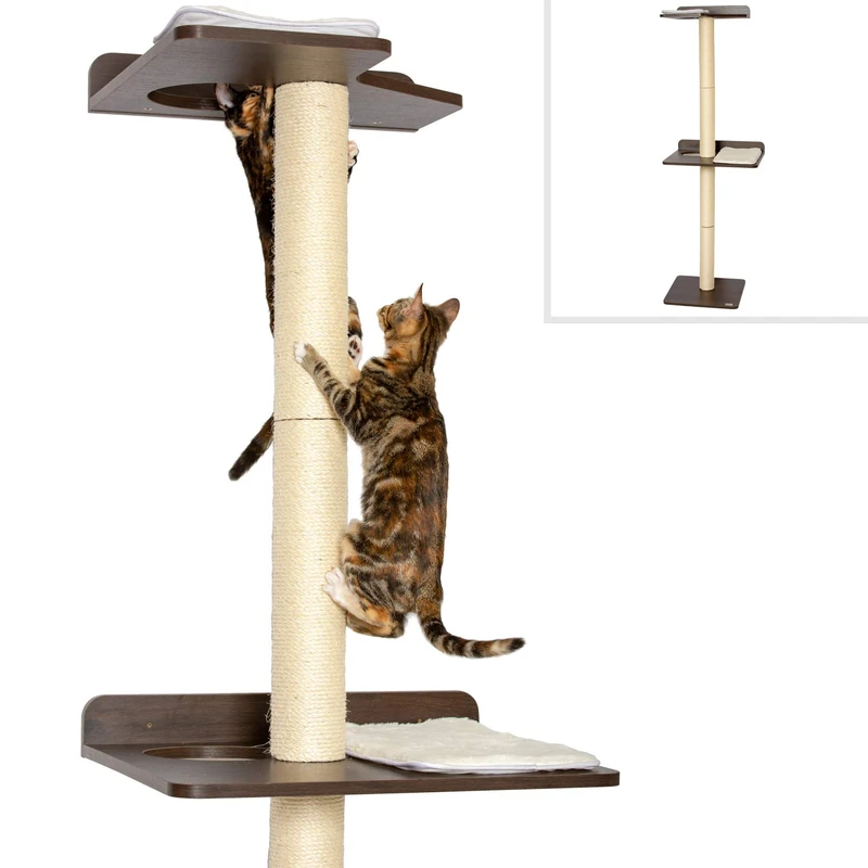 PetFusion Ultimate Cat Climbing Tower & Activity Tree Tall Sisal Scratching Posts Wall Mounted Cat Scratcher and Perch - Image 1