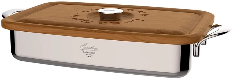 Lagostina Patrimonio Lasagna with Wooden Lid, Stainless Steel
