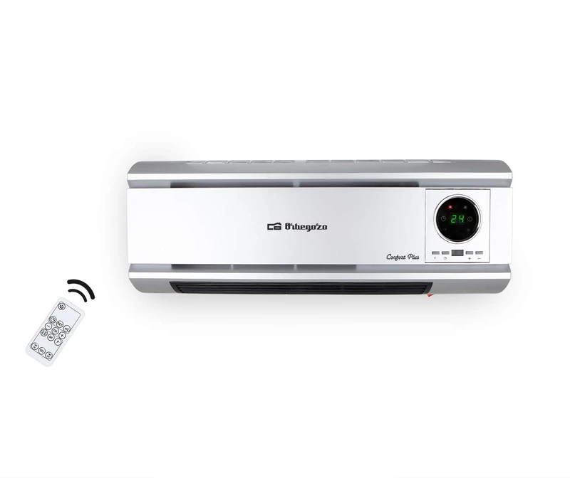 Orbegozo SP 6500 Wall Heater, 2,000 W, Remote Control, Daily and Weekly Programming, Overheating Protection, LED Panel, 1 Litre, 44 dB, Plastic, Ceramic, Silver-Coloured