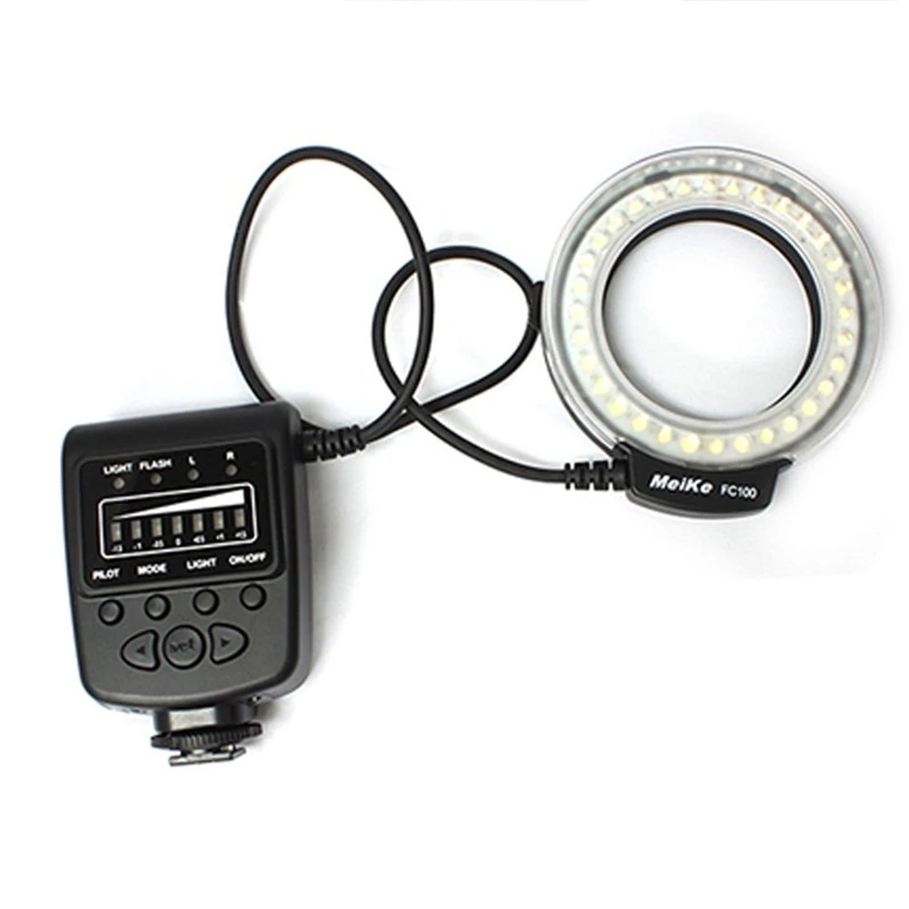 Meike LED Macro Ring Flash Light FC-100 with LCD Display Power Control,Adapter Ring for Canon Nikon Pentax Olympus DSLR Camera Camcorder