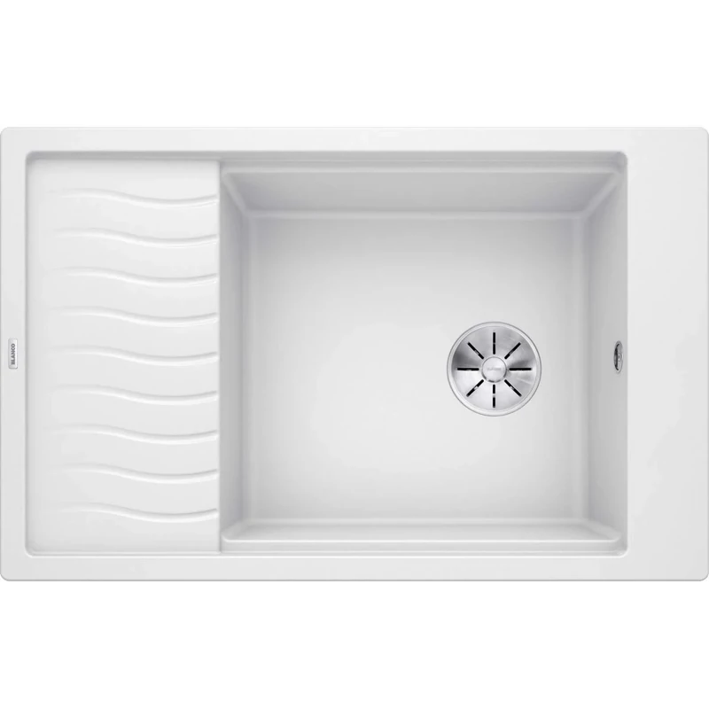 BLANCO Elon XL 6 S | SILGRANIT Sink in White | Installation Type: Inset Installation from Above | Reversible | for 60 cm Wide Base cabinets | Large Bowl | Easy-Care Surface | [78x50x20.2 cm]