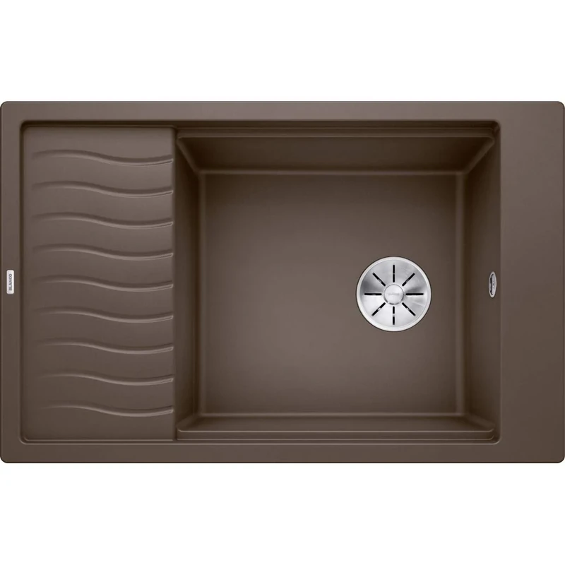 BLANCO Elon XL 6 S | SILGRANIT Sink in café | Installation Type: Inset Installation from Above | Reversible | for 60 cm Wide Base cabinets | Large Bowl | Easy-Care Surface | [78x50x20.2 cm]