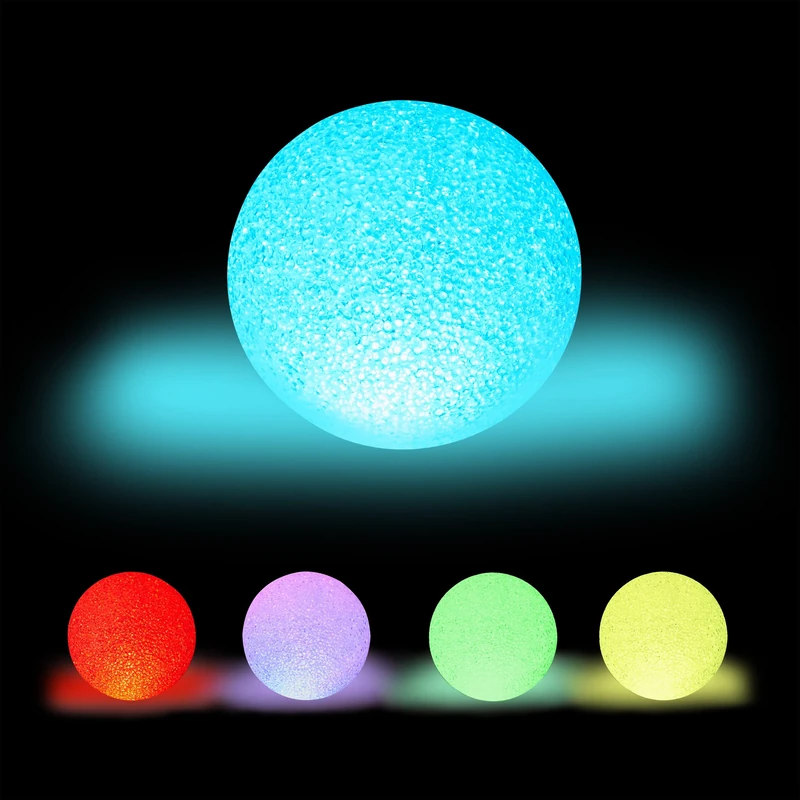 Relaxdays Indoor LED Lamp, Colour Change, Battery-Operated, No Cable, Mood Light Ball, Ø 15 cm - Image 1