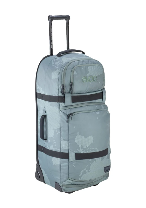 EVOC World Traveller 125 l Trolley Travel Bag for Perfectly organised Travel (Telescopic Handle, replacable Skate Wheels, Extra Light and Stable EVA Bottom Construction), Olive - Image 1