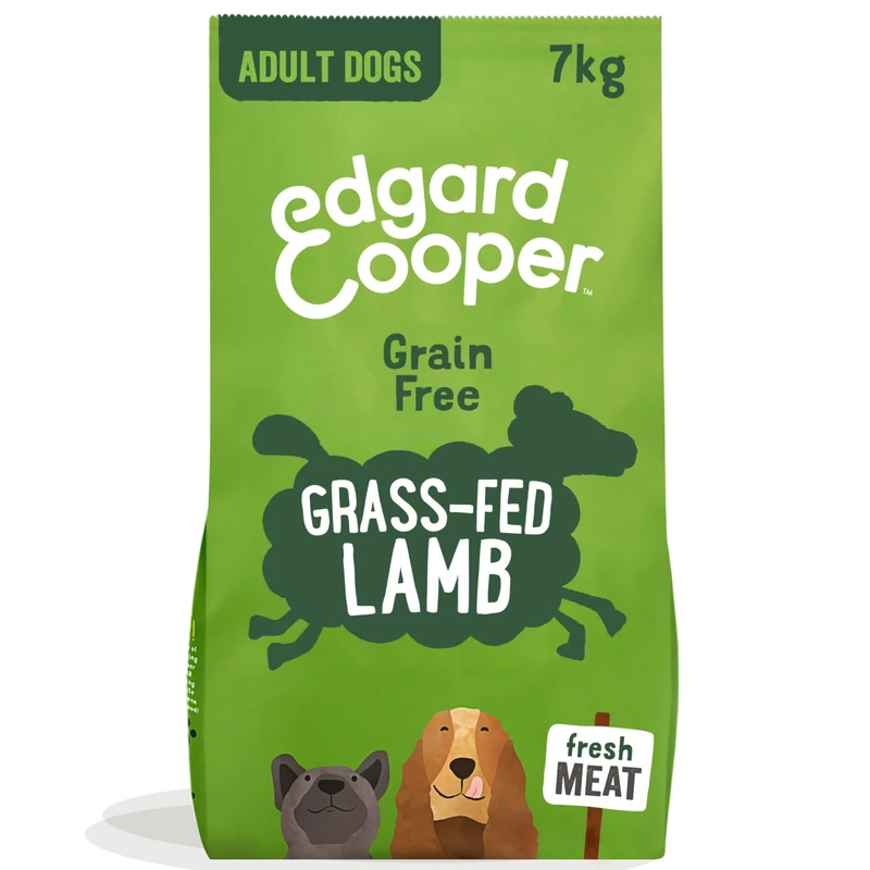 Edgard & Cooper Grain Free Dry Dog Food For Medium Breed Adult Dogs (7kg), Fresh Lamb, Balanced Fibre For Gut Health, Hypoallergenic Recipe With Natural Ingredients, Never Meat Meal
