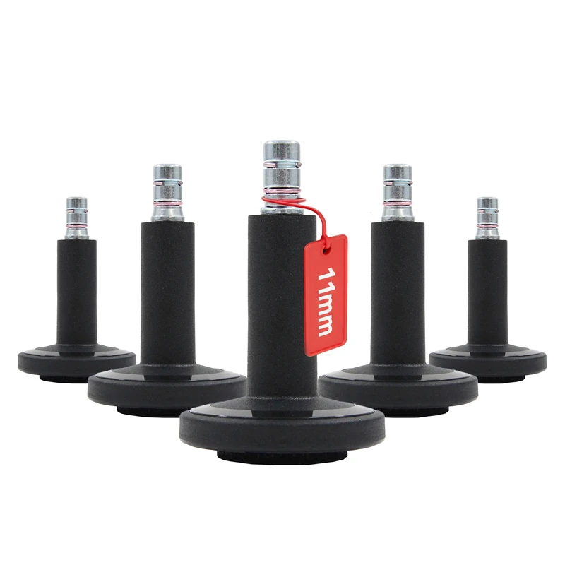 hjh OFFICE STATO-M 619040 Floor Glides Office Chair 11 mm Pin Black Glides for Hard Floors with Felt Coating