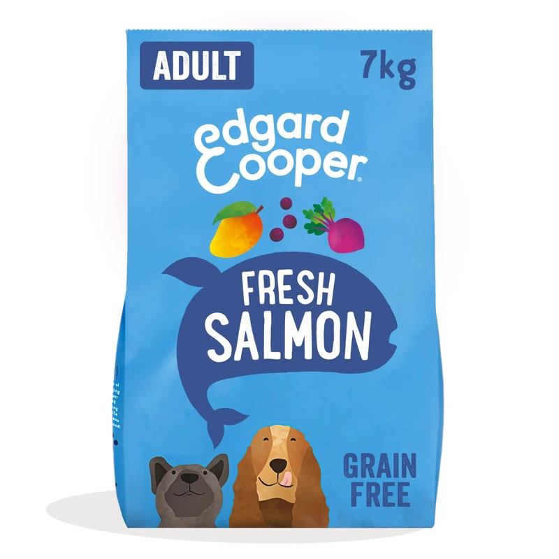 Edgard & Cooper Dry Dog Food For Medium Breed Adult Dogs (7kg), Fresh Salmon, Balanced Fibre For Gut Health, Hypoallergenic Recipe With Natural Ingredients, Never Fish Meal