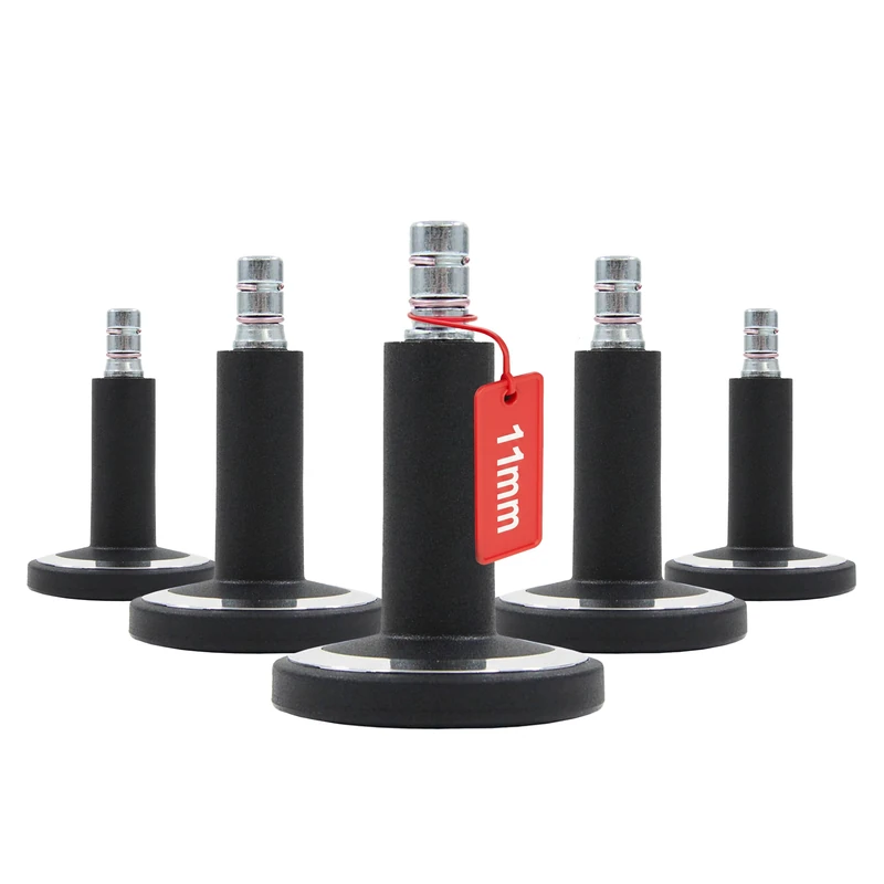 hjh OFFICE STATO-M 619043 Floor Glides for Office Chair 11 mm Pin Black/Chrome Robust Glides for Soft Floors - Image 1