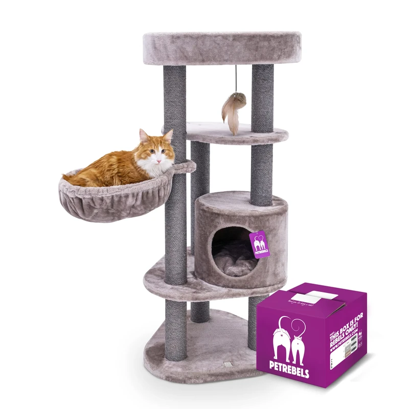 PetRebels Cat tree Kings & Queens Charlotte 134 Royal Cappuccino