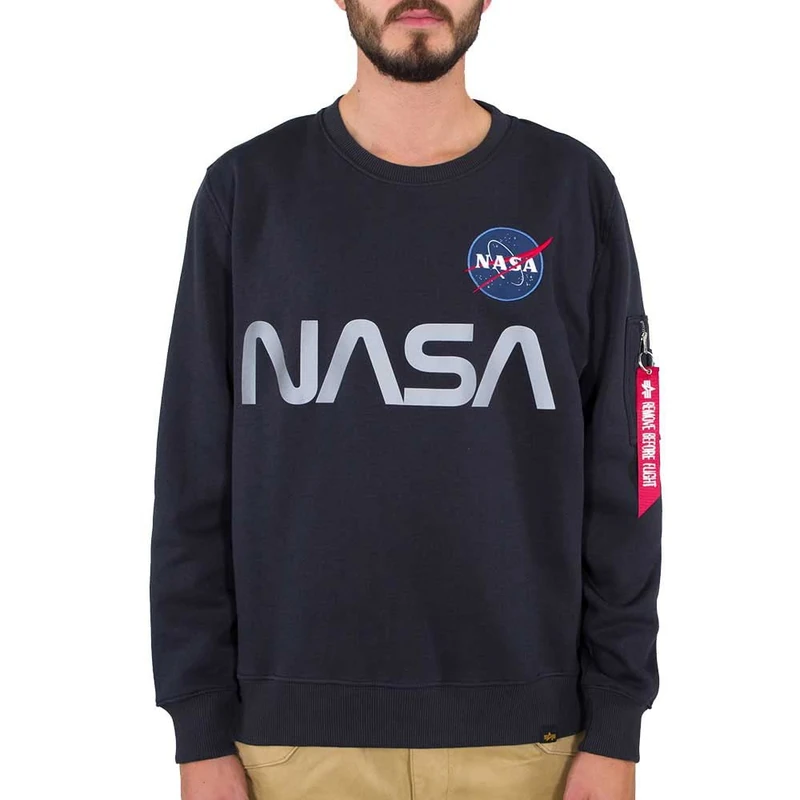 Alpha Industries NASA Reflective Sweater Sweatshirt for Men Rep.Blue