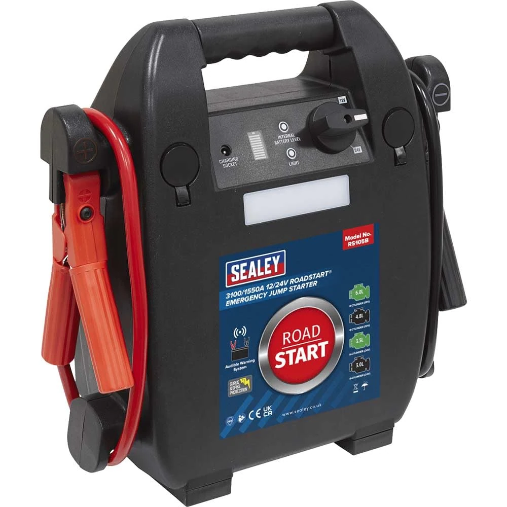 Sealey RoadStart® Emergency Jump Starter 3100/1550A 12/24V - RS105B