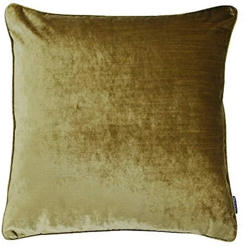 Riva Paoletti Luxe Velvet Feather Filled Cushion - Gold - Soft Velvet Feel Fabric - Reversible - Hidden Zip Closure - Machine Washable - 100% Polyester Case - 55 x 55cm (22" x 22" inches)