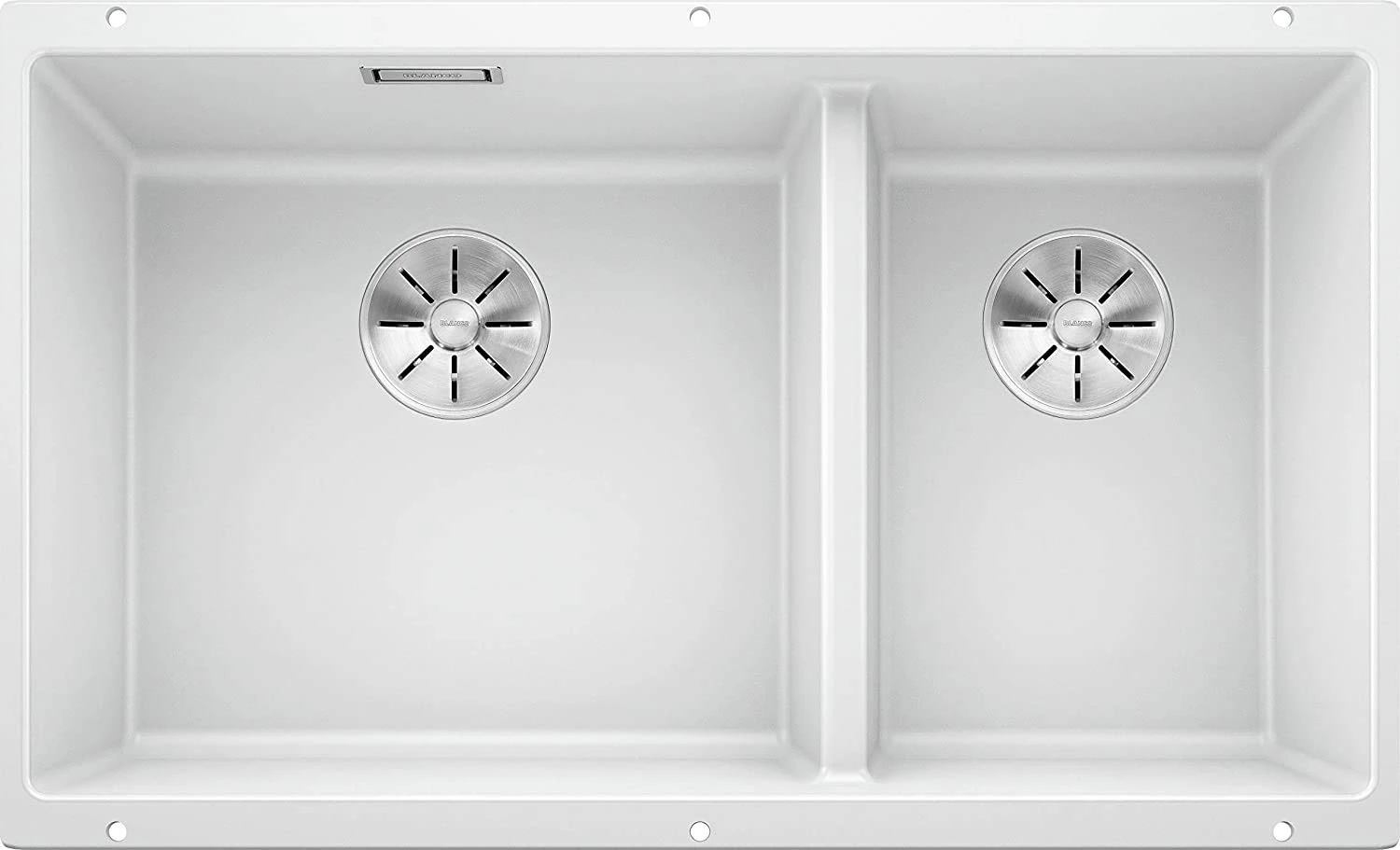BLANCO SUBLINE 430/270-U – Double Undermount Kitchen Sink for 80 cm Wide Base Units – Made of SILGRANIT – White – 523155