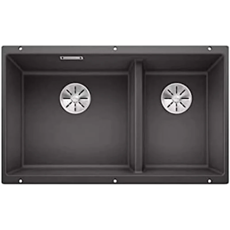 BLANCO SUBLINE 430/270-U – Double Undermount Kitchen Sink for 80 cm Wide Base Units – Made of SILGRANIT – Grey – 523152