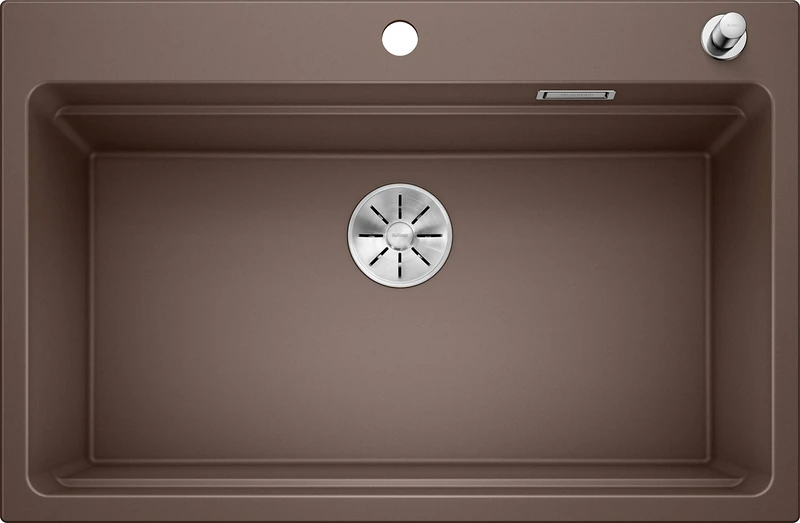 BLANCO ETAGON 8 | SILGRANIT Sink in café | Installation Type: Inset Installation from Above | for 80 cm Wide Base cabinets | System Concept with Versatile ETAGON Rails | [78x51x23.2 cm]