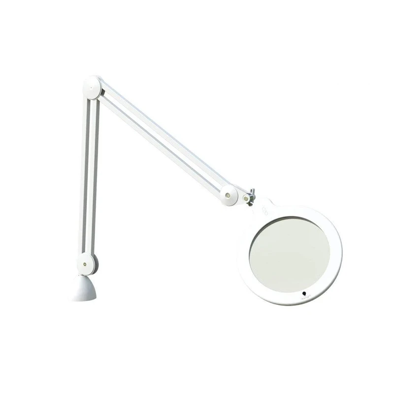 Daylight Magnifying Lamp XL - Clip On Magnifier Lamp for Nail Salons, Tattoo Artists, Reading & Detailed Work - Dimmable Mag Lamp, White