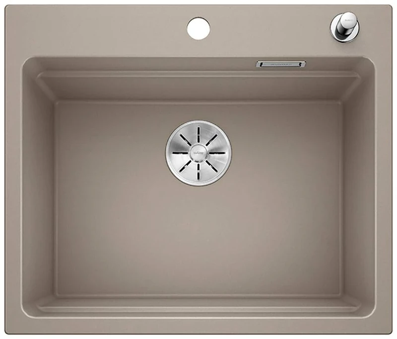 BLANCO ETAGON 6 | SILGRANIT Sink in Tartufo | Installation Type: Inset Installation from Above | for 60 cm Wide Base cabinets | System Concept with Versatile ETAGON Rails | [60x51x23.2 cm]