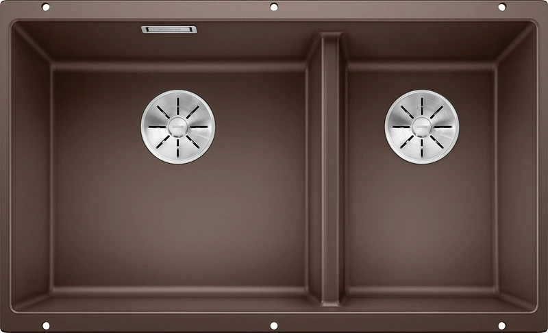 BLANCO SUBLINE 430/270-U – Double Undermount Kitchen Sink for 80 cm Wide Base Units – Made of SILGRANIT – Brown – 523160