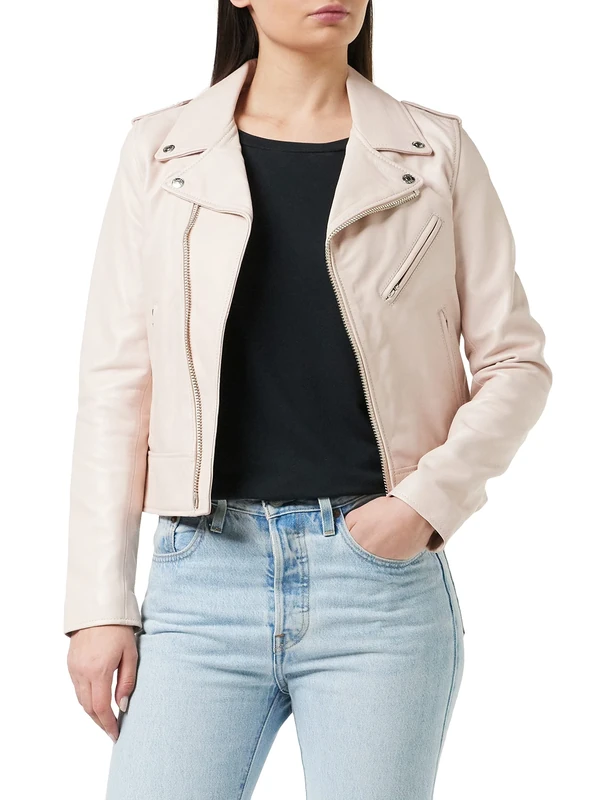 Schott NYC Women's Lcw1601d Leather Jacket, Blush, M UK