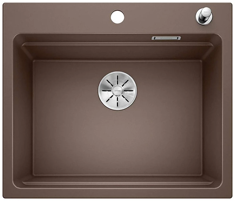 BLANCO ETAGON 6 | SILGRANIT Sink in café | Installation Type: Inset Installation from Above | for 60 cm Wide Base cabinets | System Concept with Versatile ETAGON Rails | [60x51x23.2 cm]