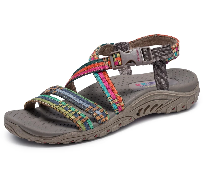 Skechers Women's Reggae-Sew Me-Boho Woven Strappy Slingback Sandal, 2 UK