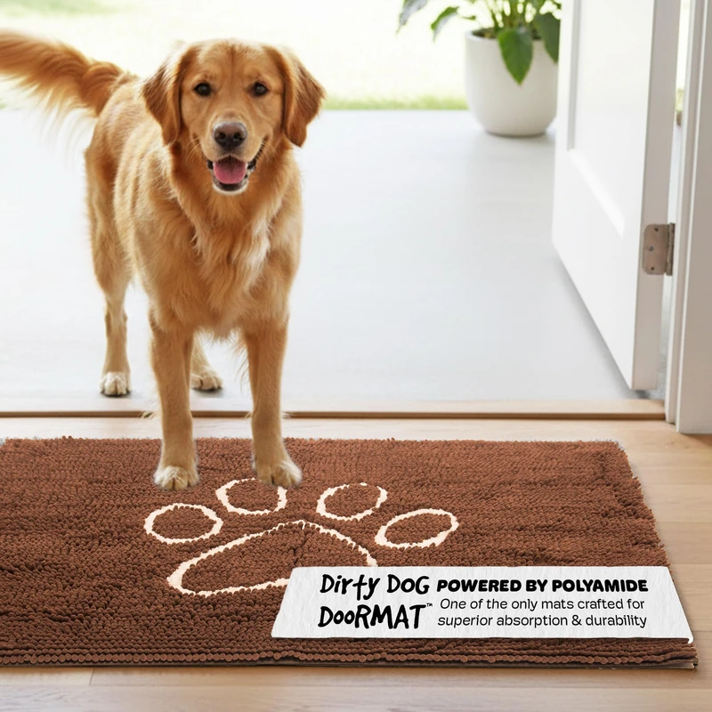 Dog Gone Smart Dirty Dog Microfiber Doormat, Super Absorbent Machine Washable with Non-Slip Backing, Large, Almond - Image 1