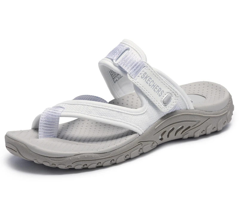 Skechers Women Reggae-Seize The Day Open Toe Sandals, White (White Wht), 5.5 UK