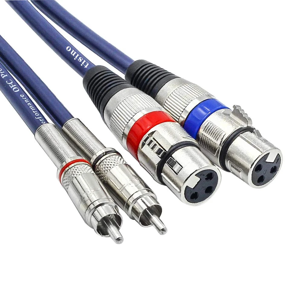 Tisino Dual XLR to Phono Cable, Twin RCA to XLR Female HiFi Stereo Audio Connection Microphone Lead Wire Cord Path Cable - 3m/10 Feet
