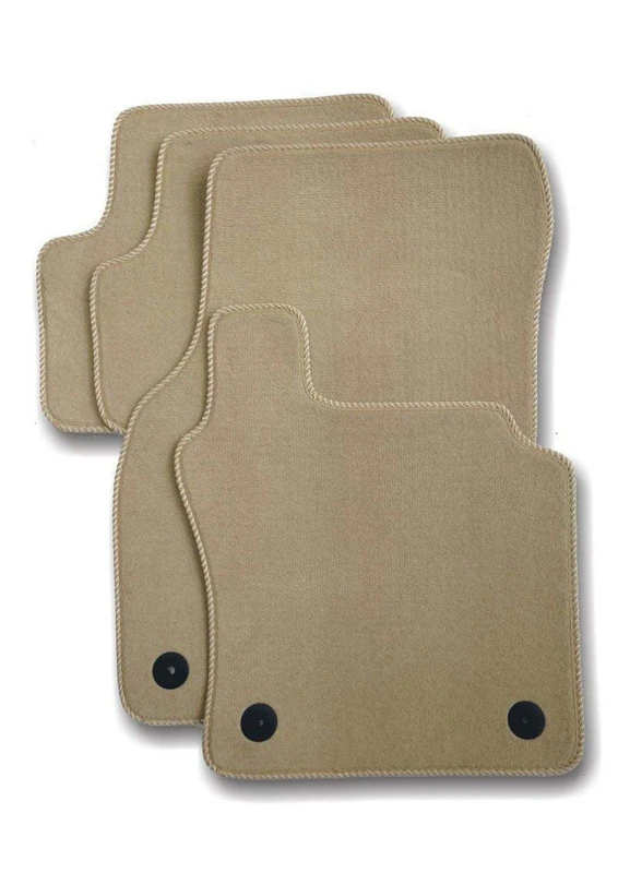 Fully Tailor Made Beige Car Mat Set To Fit Your Car Beige Carpet Premium Finish with Light Grey Trim Car Mat Set
