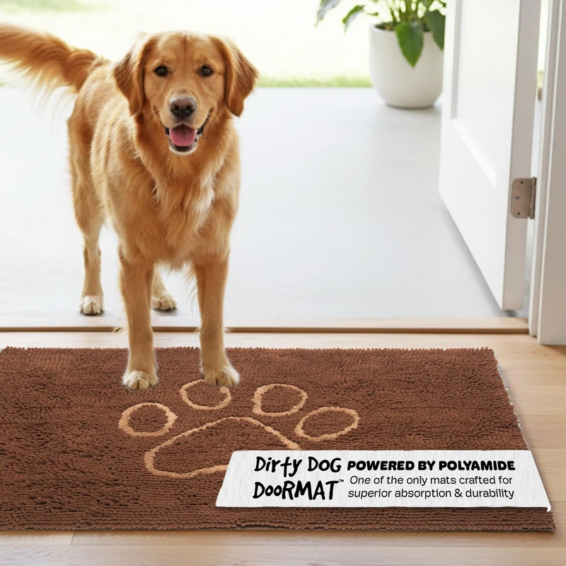 Dog Gone Smart Dirty Dog Microfiber Doormat - Mocha Brown