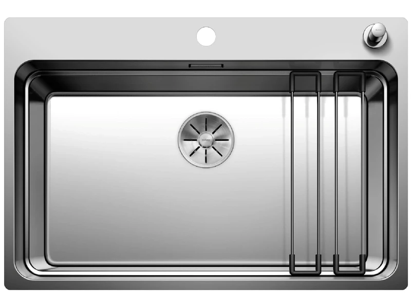 BLANCO ETAGON 700-IF/A – Stainless Steel Kitchen Sink for 80 cm Wide Base Units – IF Flat Rim and Integrated Mixer Tap Ledge – Stainless Steel Satin Polish – 524274