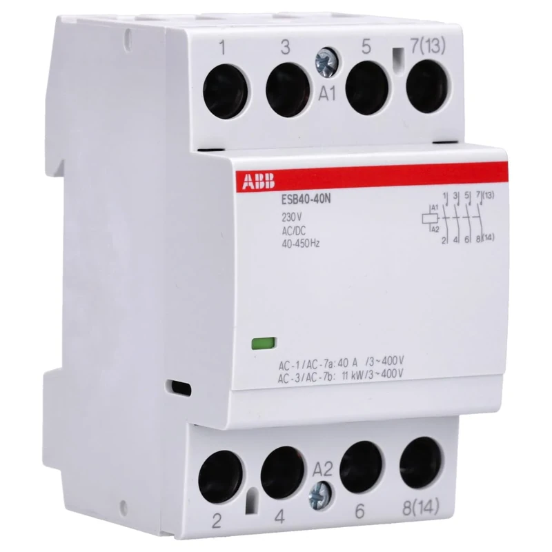 ABB ESB40-40N-06 Installation Contactor (Closer) 40 A - 4 NO - 0 NC - 230 V - Control Circuit 400 Hz 1SAE341111R0640