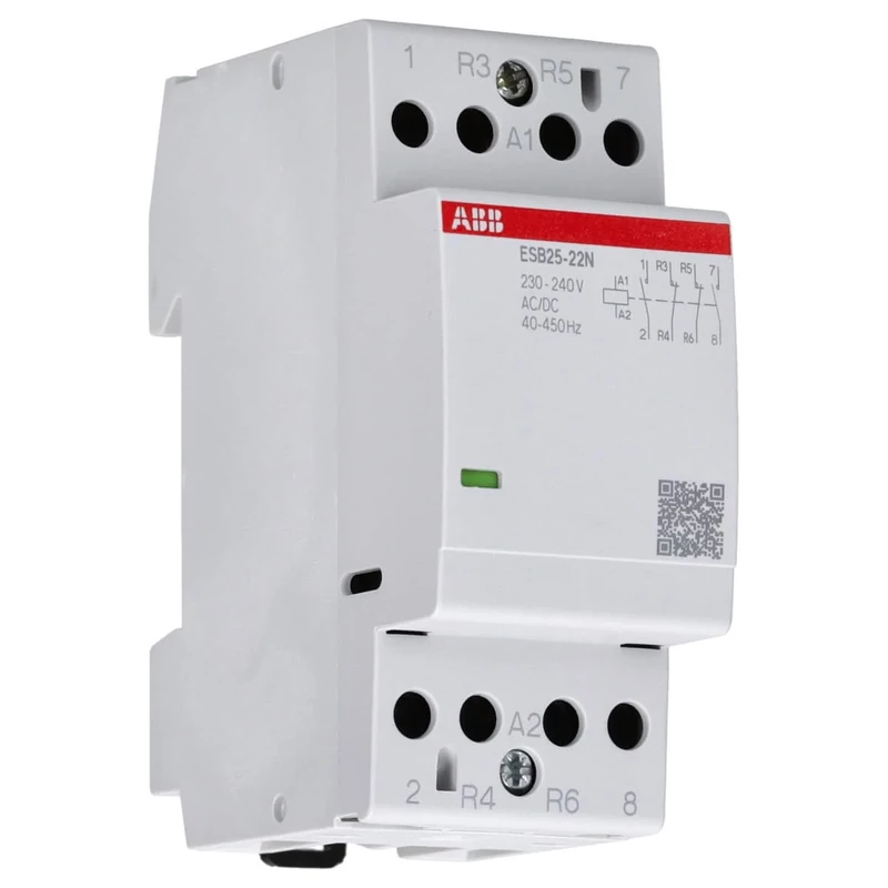 ABB ESB25-22N-06 Installation Contactor for Distribution Board, 4 Pole, 25 Amp, 220/400V DC/AC (ABB1SAE231111R0622)