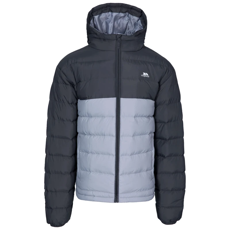 Trespass Mens Padded Jacket Oskar - Contrast Zip, Full Cuffs Elastication, Grown on Hood, Padded Quilted, Rounded Dip Back, 2 Pockets, Wind-Resistant, Water-Resistant - Image 1