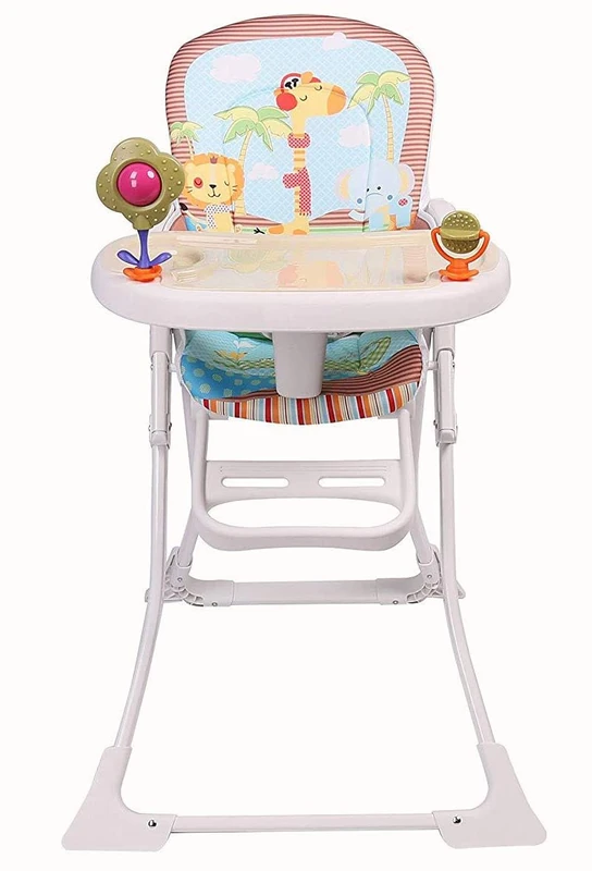 Star Ibaby - Baby high Chair with Toys Pretty - Double Tray, Adjustable Foot Rest.