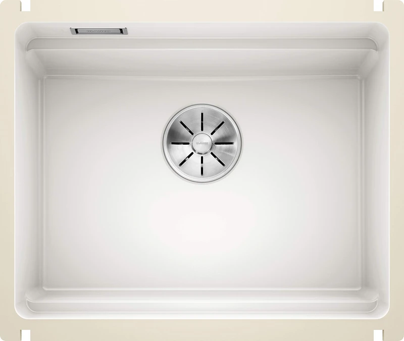 BLANCO ETAGON 500-U | Ceramic in Glossy Crystal White | Installation Type: undermount Installation | for 60 cm Wide Base cabinets | System Concept with Versatile ETAGON Rails | [54x45.6x21.2 cm] - Image 1
