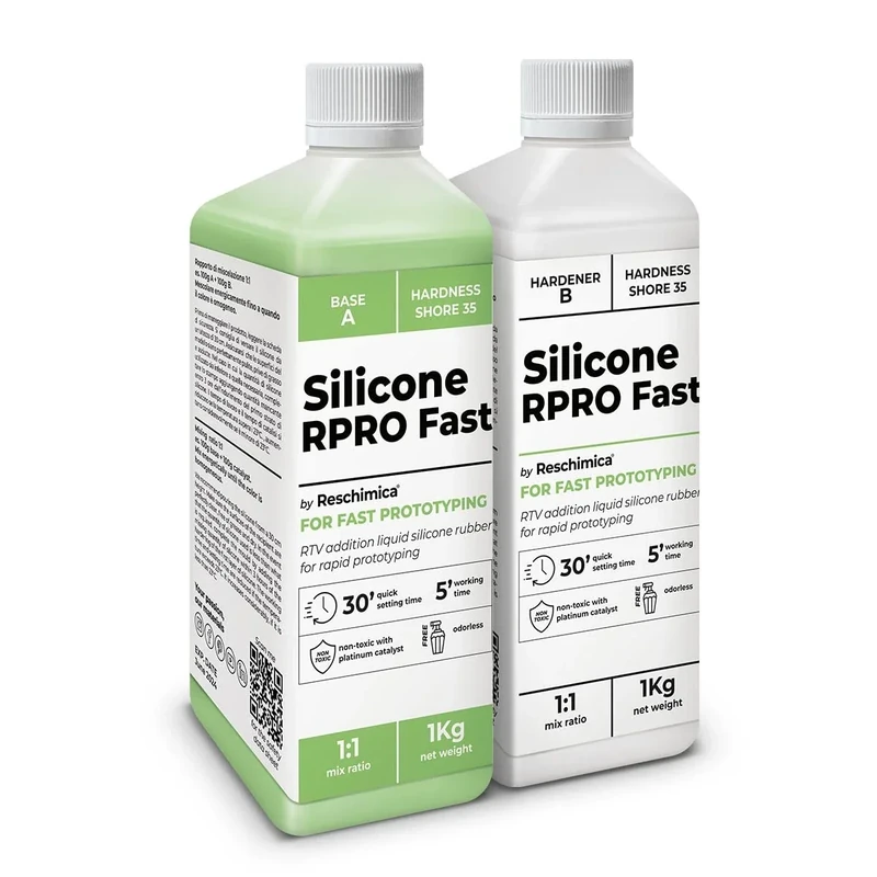 Silicone Rubber for Silicone Medium Hardness Moulds R PRO Fast, Silicone Mould Making kit for DIY, 100% Safe, Non-Toxic, Liquid, with Platinum Catalyst, high Tear Resistance, 1:1 Mixing Ratio (2 kg)