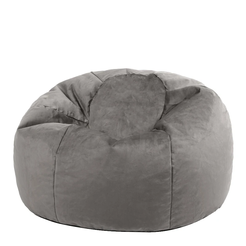 icon Kingston Velvet Bean Bag, Charcoal Grey, Large Adult Bean Bag Chair with Filling Included, Accent Chair, Living Room, Living Room Furniture, Bedroom Furniture