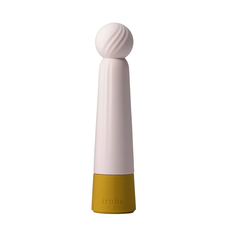 iroha Tenga Rin Kogane Vibrator Internal and External Stimulation, Pale Pink and Gold