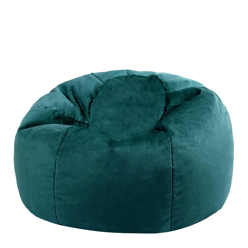 icon Kingston Velvet Bean Bag, Teal Green, Large Adult Bean Bag Chair with Filling Included, Accent Chair, Living Room, Living Room Furniture, Bedroom Furniture