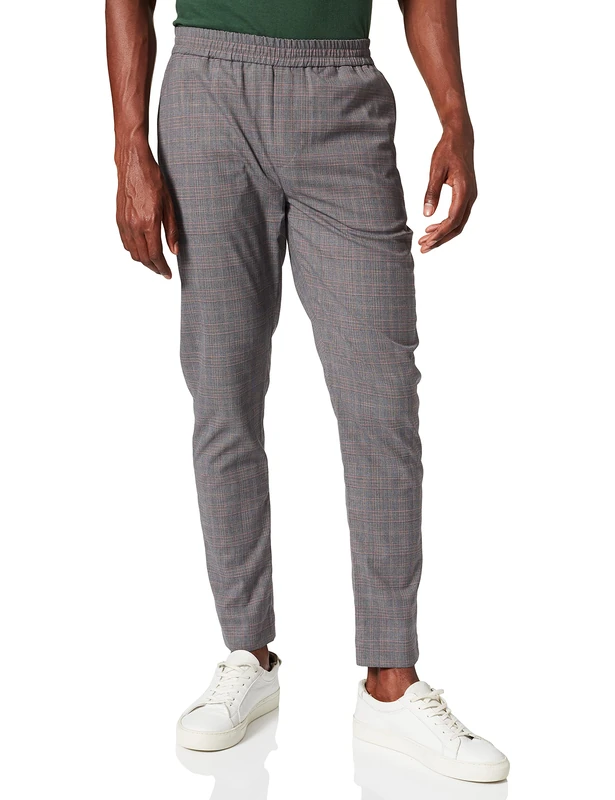 Libertine Libertine Men's Belief Trouser, Multicolour (Asphalt Check 16), 24 (Size: Large) - Image 1