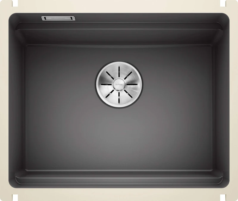 BLANCO ETAGON 500-U | Ceramic in Basalt | Installation Type: undermount Installation | for 60 cm Wide Base cabinets | Well Thought-Out System Concept with Versatile ETAGON Rails | [54x45.6x21.2 cm]