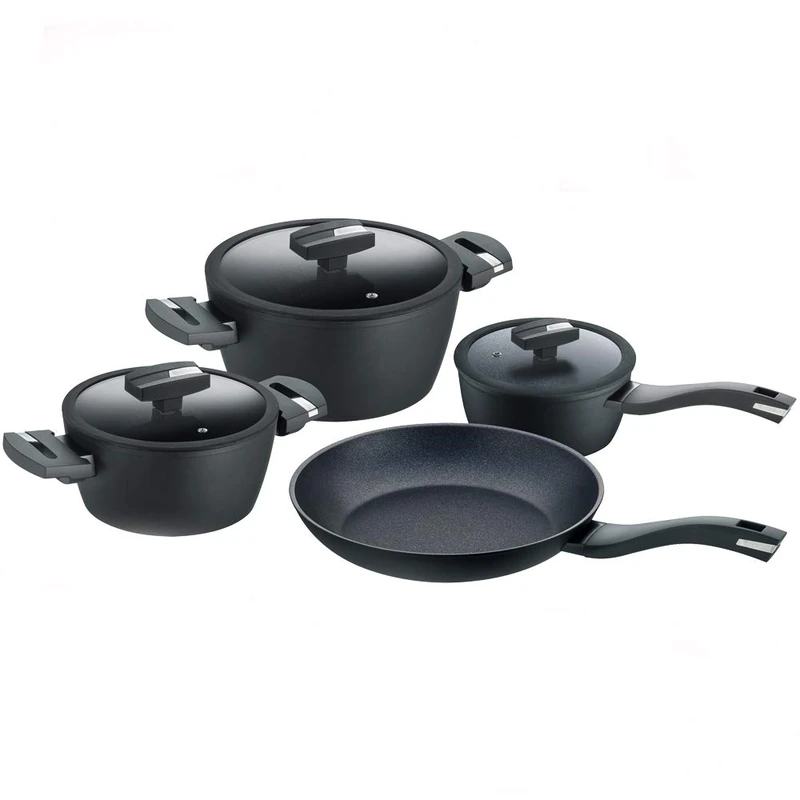 Berndes Balance Induction Enduro Kochtopfset 4-Piece Cookware Set Aluminium Black