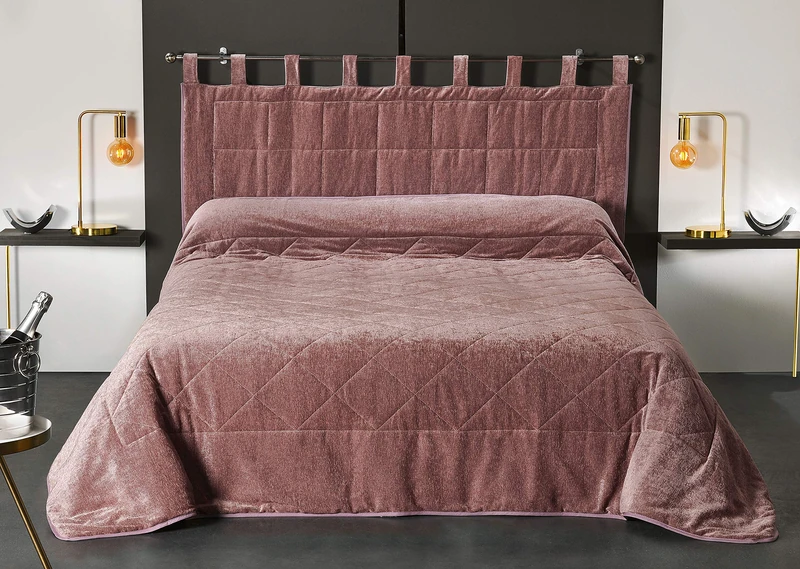 LINDER Bedspread 1 27 Cotton 18 Pourcentlin 55% Polyester (2) 67% Polyester 33% Cotton Pink 180 x 240 cm