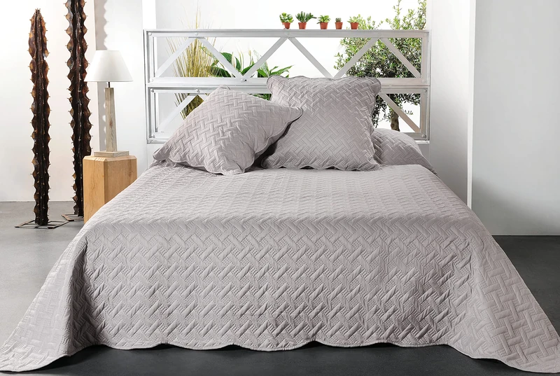 LINDER Bedspread 100% Polyester Grey 250 x 260 cm
